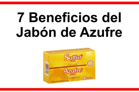 Descubre los 7 beneficios del jabón de azufre para el tratamiento del acné. La caja amarilla muestra "Sulfur Soap with Lanolin".