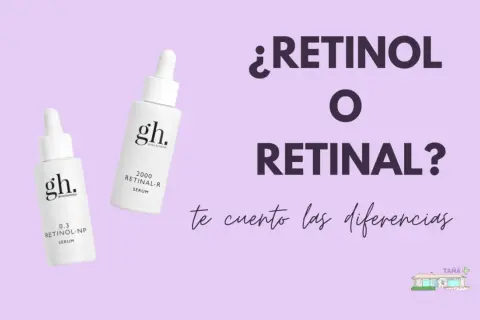 Dos sérums de la marca gh. para explicar la diferencia entre retinol y retinal.