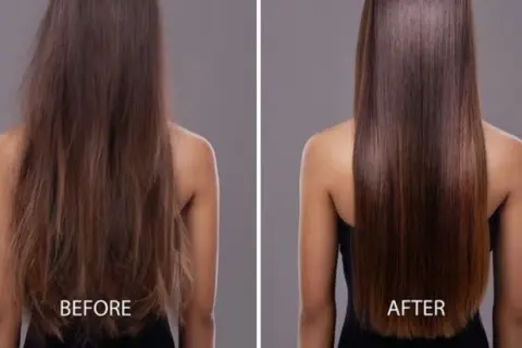 Antes y después: cómo quitar el encrespamiento del pelo de forma natural. Cabello liso y brillante.