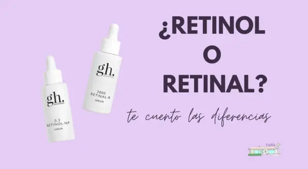 Dos sérums de la marca gh. para explicar la diferencia entre retinol y retinal.