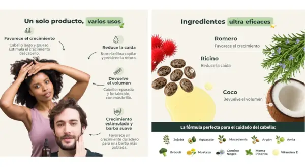 Aceite de romero para el pelo: favorece el crecimiento, reduce la caída y devuelve el volumen. Ingredientes naturales para un cabello fuerte y brillante.