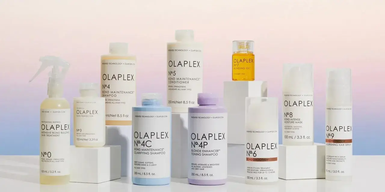 Variedad de productos Olaplex, incluyendo el tratamiento capilar No. 0. Descubre cómo usar Olaplex 3 y otros para un cabello reparado.
