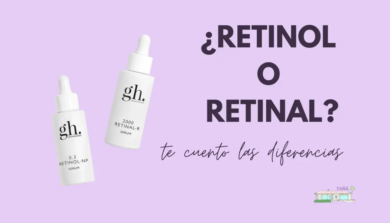 Dos sérums de la marca gh. para explicar la diferencia entre retinol y retinal.