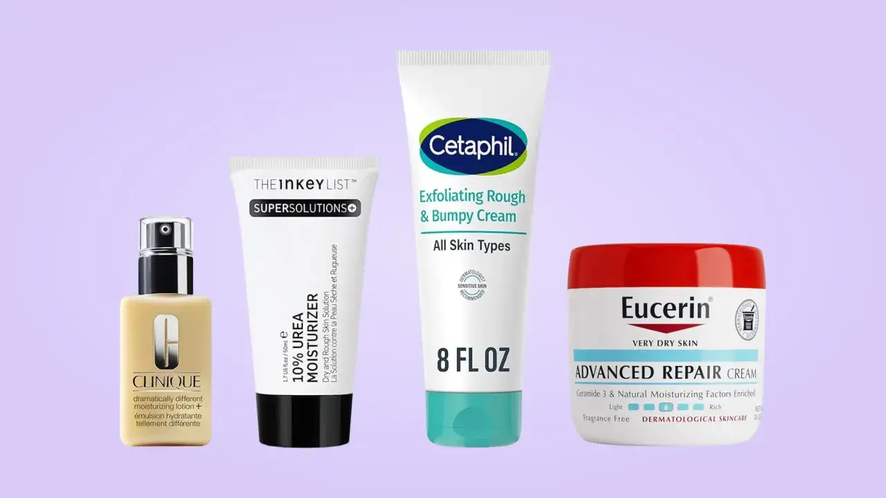 Crema urea y otros productos para el cuidado de la piel: Clinique, The Inkey List, Cetaphil y Eucerin.